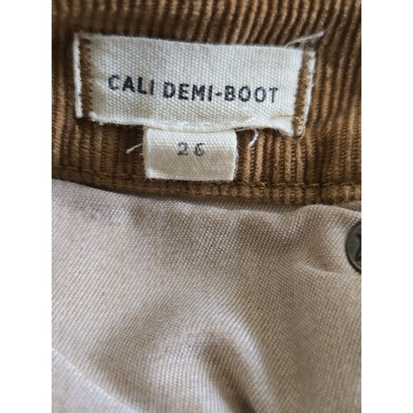Madewell Pants Womens 26 Cali Demi Boot Corduroy Brown Exposed Button Fly Frayed - Picture 8 of 10